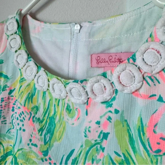 Lilly Pulitzer Mini Mila Shift Dress in Seasalt Blue on Parade Girls’ Size 12 - Picture 4 of 13